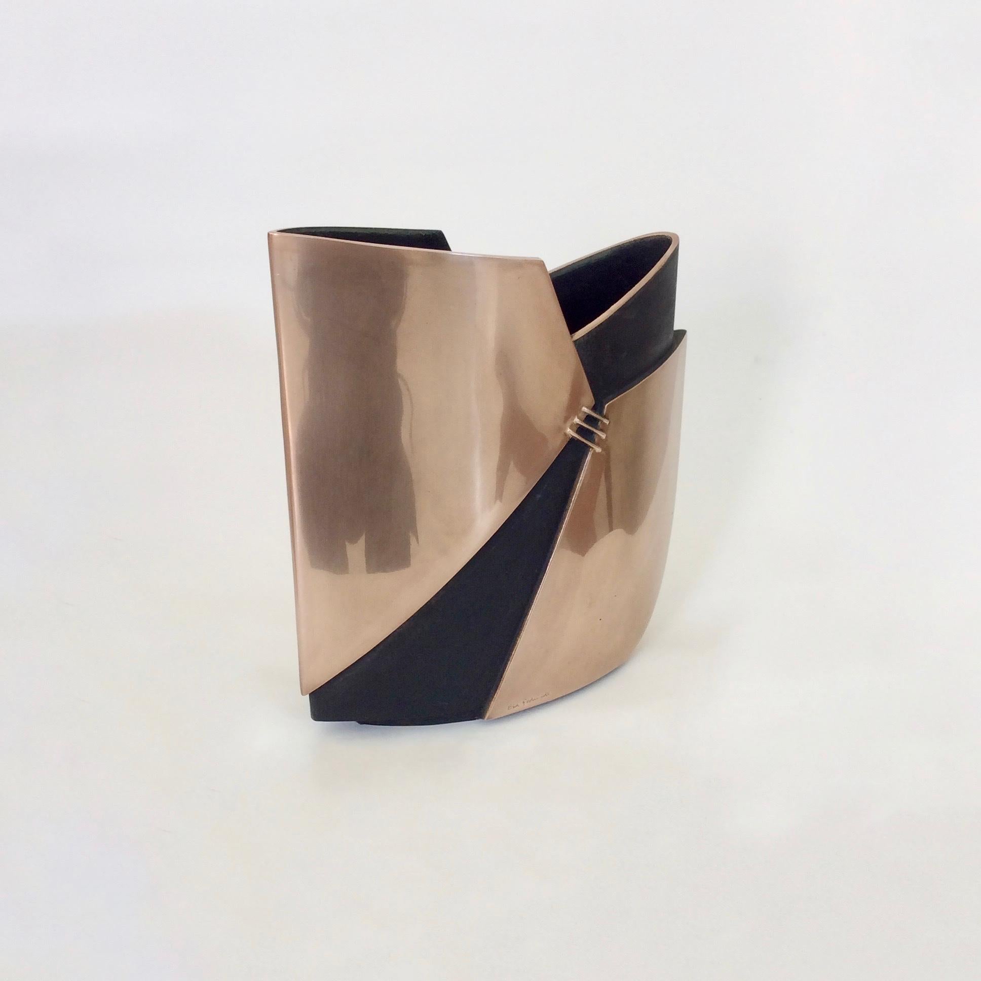 Patinated Esa Fedrigolli Bronze Vase, circa 1970, Italy