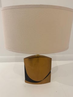 Esa Fedrigolli Italian Bronze 1970s Sculptural Table Lamp