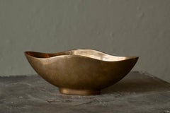 Esa Fedrigolli Sculptural Bowl in Solid Sand Cast Bronze Italy 1970s