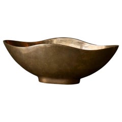 Esa Fedrigolli Sculptural Bowl in Solid Sand Cast Bronze Italy 1970s