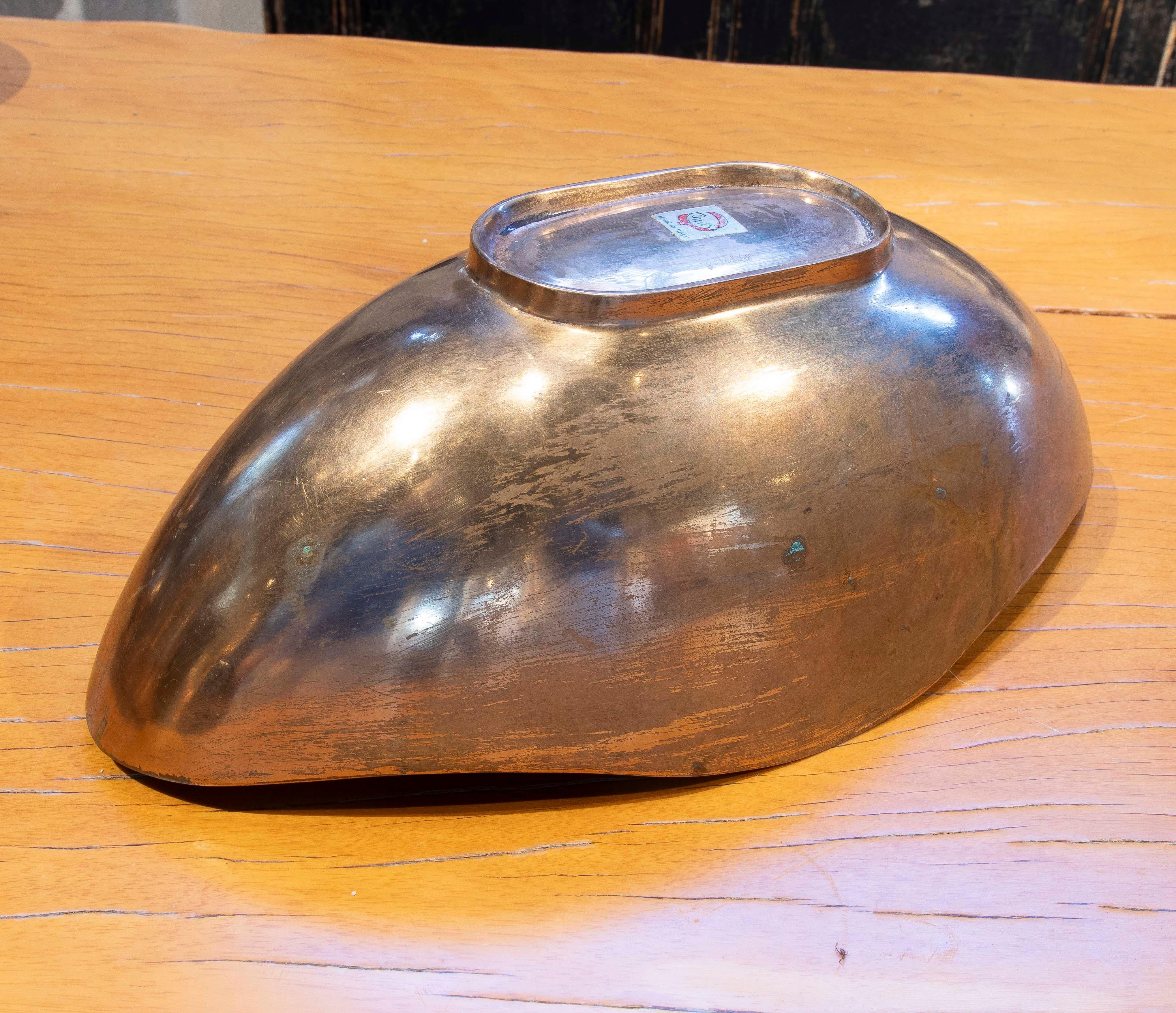 Esa Fedrigolli Sculptural Bowl in Solid Sand Cast Bronze. Signed For Sale 4