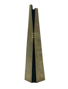 Esa Fedrigolli Signed Brinze Sculpture Vase, Italy 1950s