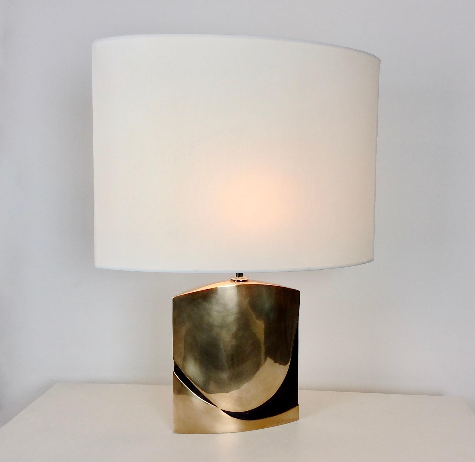 Esa Fedrigolli Signed Bronze Table Lamp, circa 1970, Italy 5