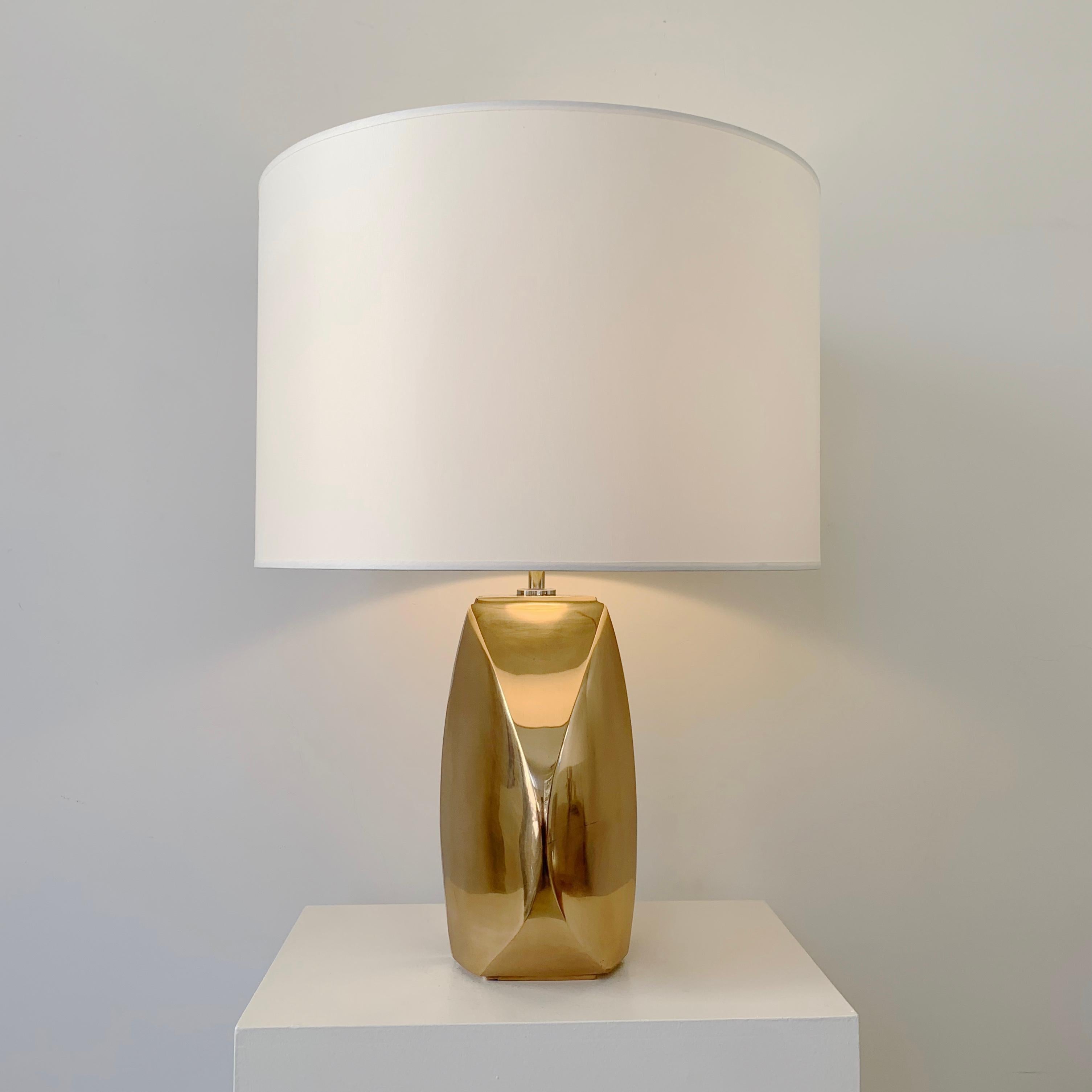 Esa Fedrigolli Signed Bronze Table Lamp, circa 1970, Italy In Good Condition For Sale In Brussels, BE