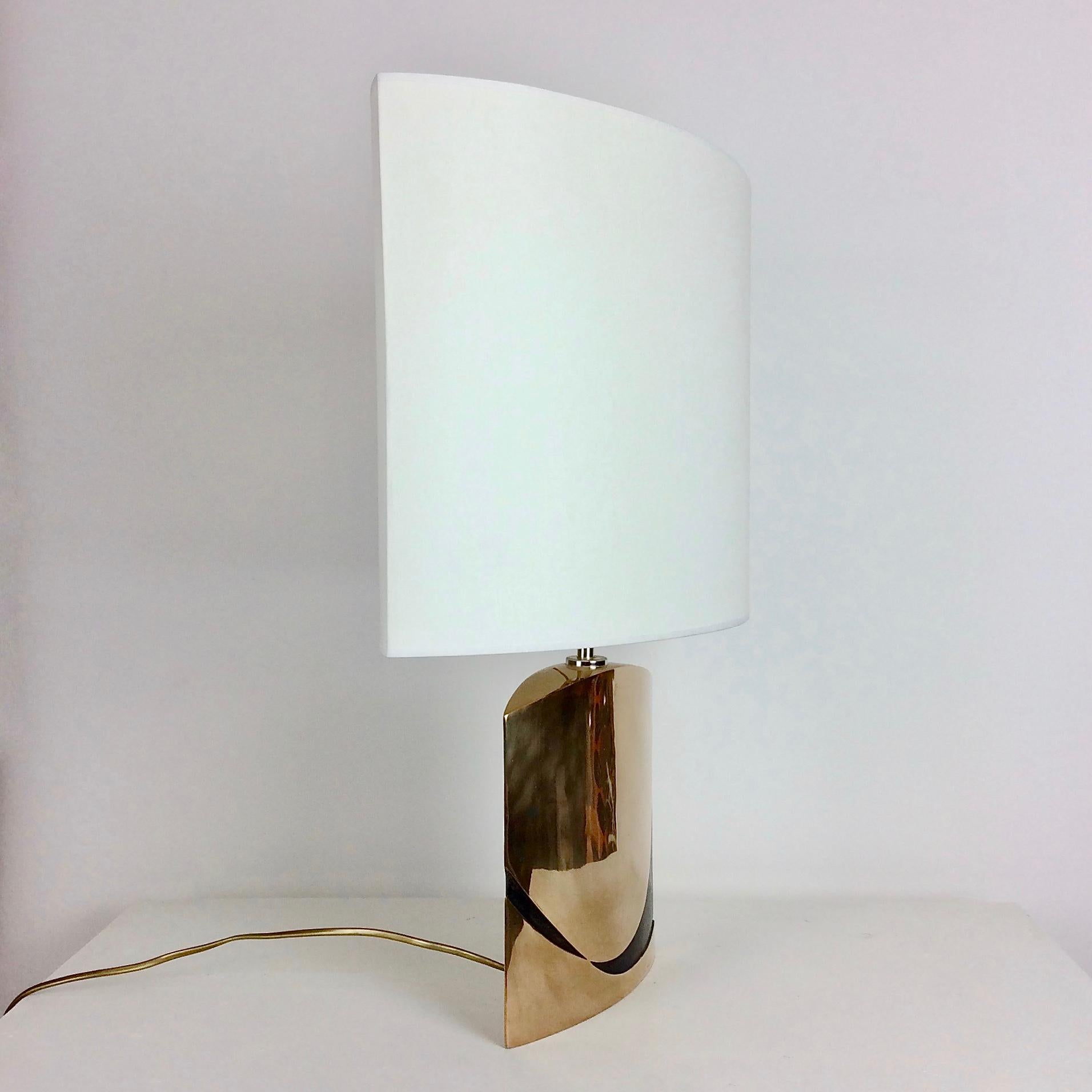 Esa Fedrigolli Signed Bronze Table Lamp, circa 1970, Italy 1