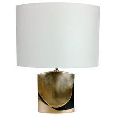 Esa Fedrigolli Signed Bronze Table Lamp, circa 1970, Italy