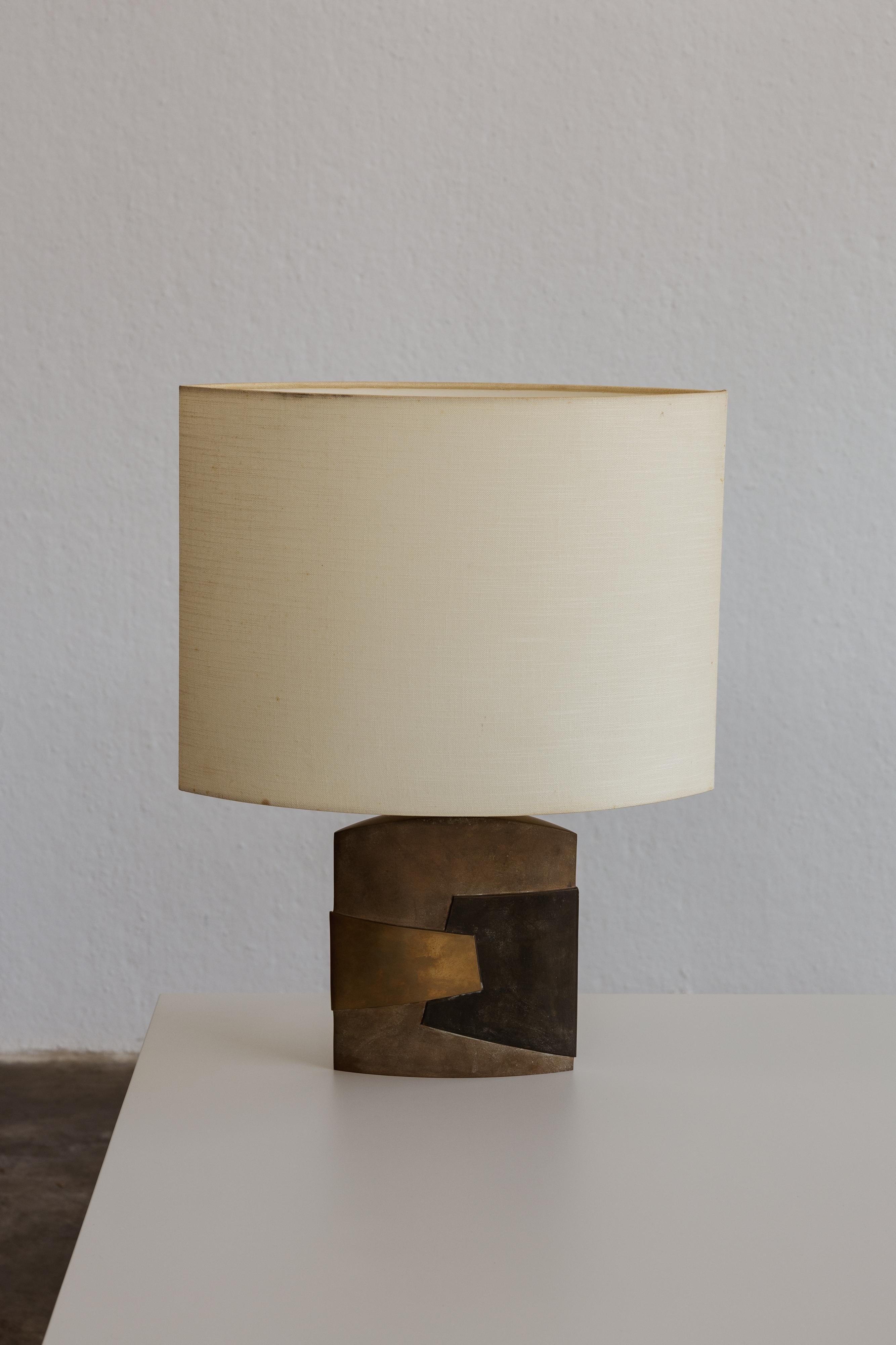 Bronze Esa Fedrigolli Table Lamp for Spirale Arte, 1970s For Sale