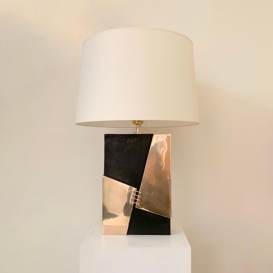 Esa Fegdrigolli Signierte Bronze-Tischlampe, um 1975, Italien im Angebot 10