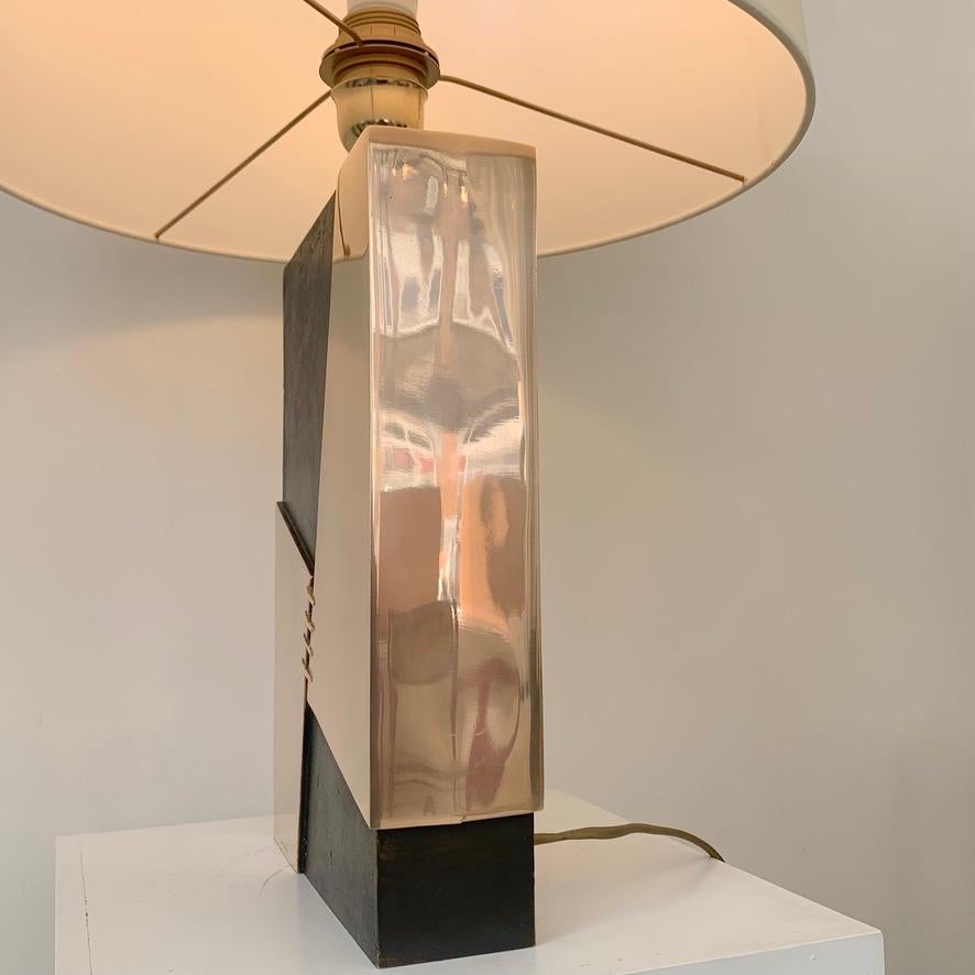 Esa Fegdrigolli Signierte Bronze-Tischlampe, um 1975, Italien im Angebot 2