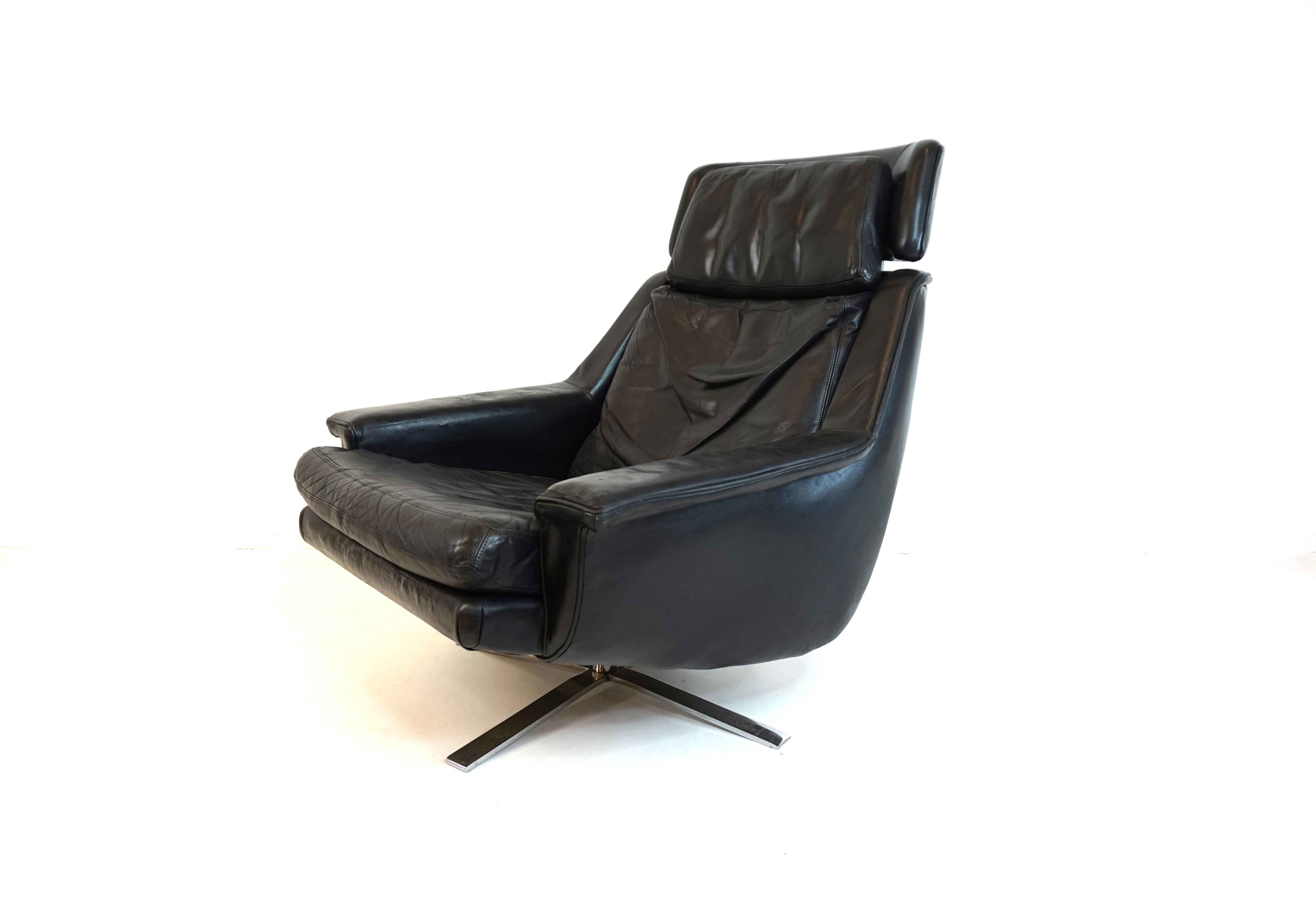 ESA leather chair 802 by Werner Langenfeld In Good Condition In Ludwigslust, DE
