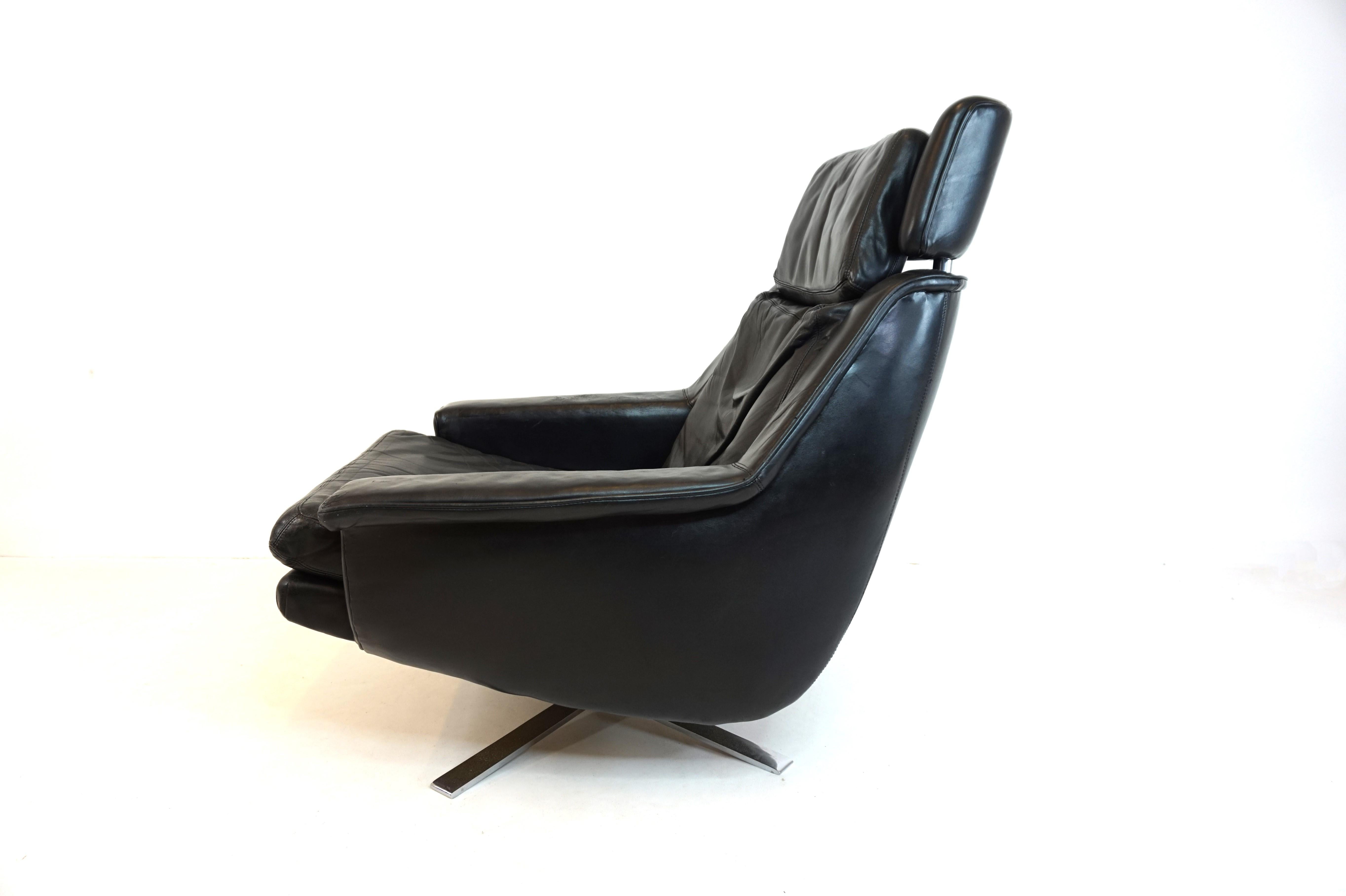 Leather ESA leather chair 802 by Werner Langenfeld