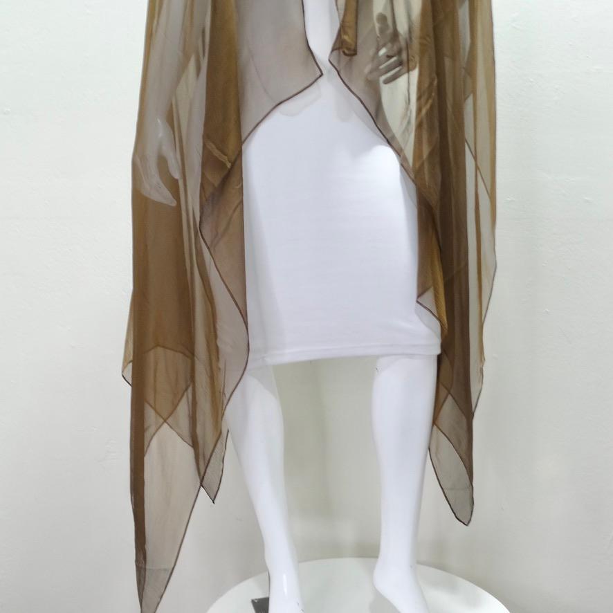 Gray Esacada Couture Sheer Cape For Sale