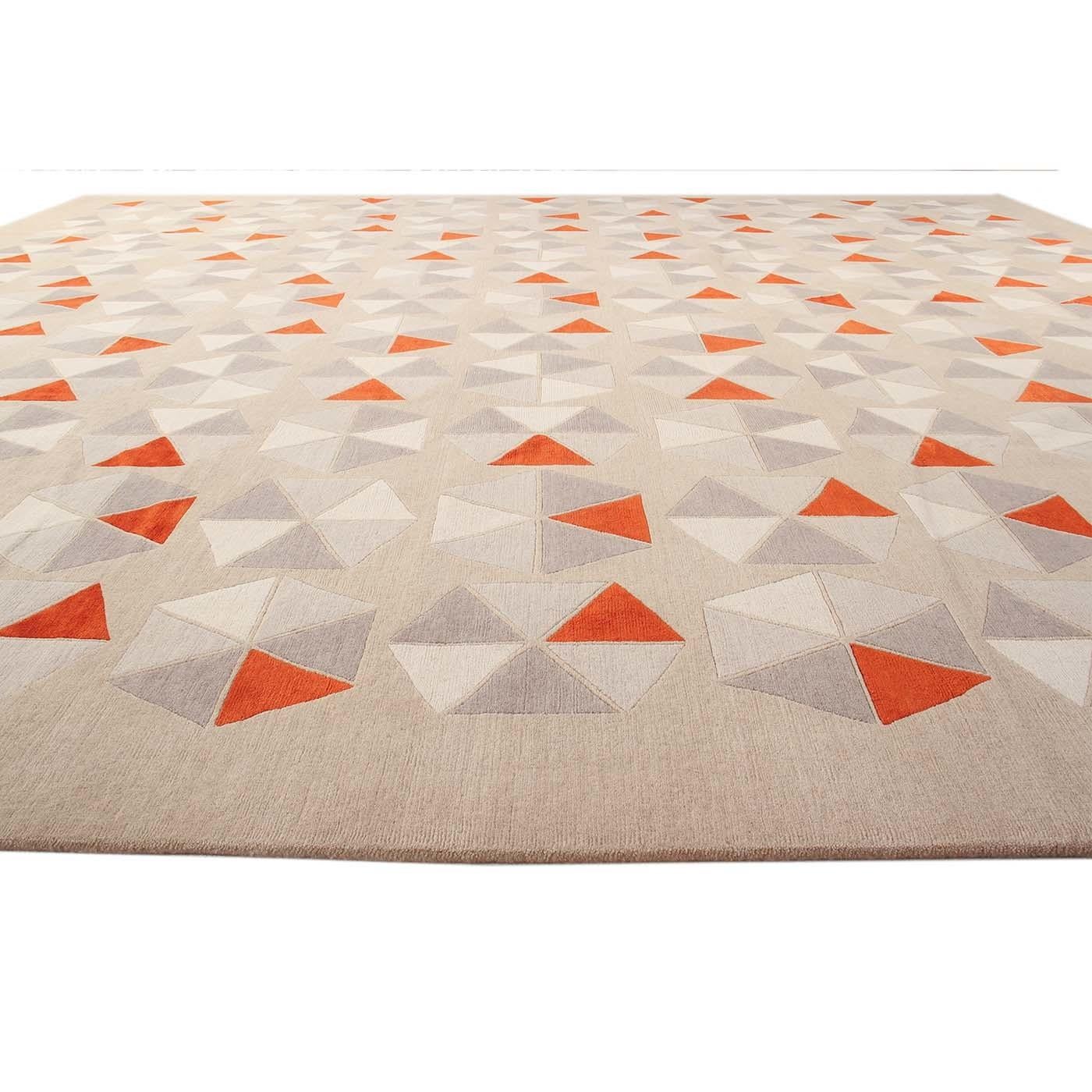 Modern Esagoni Coral Carpet by Gio Ponti For Sale
