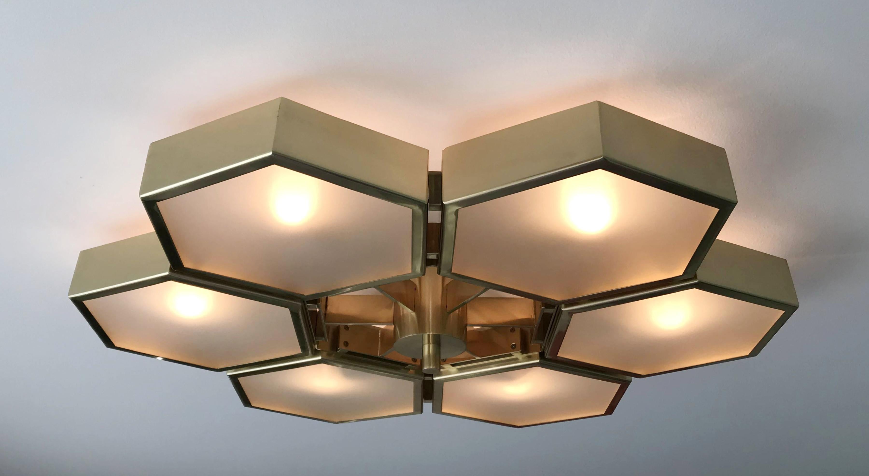 Cut Glass Esagoni Flush Mount by Fabio Ltd