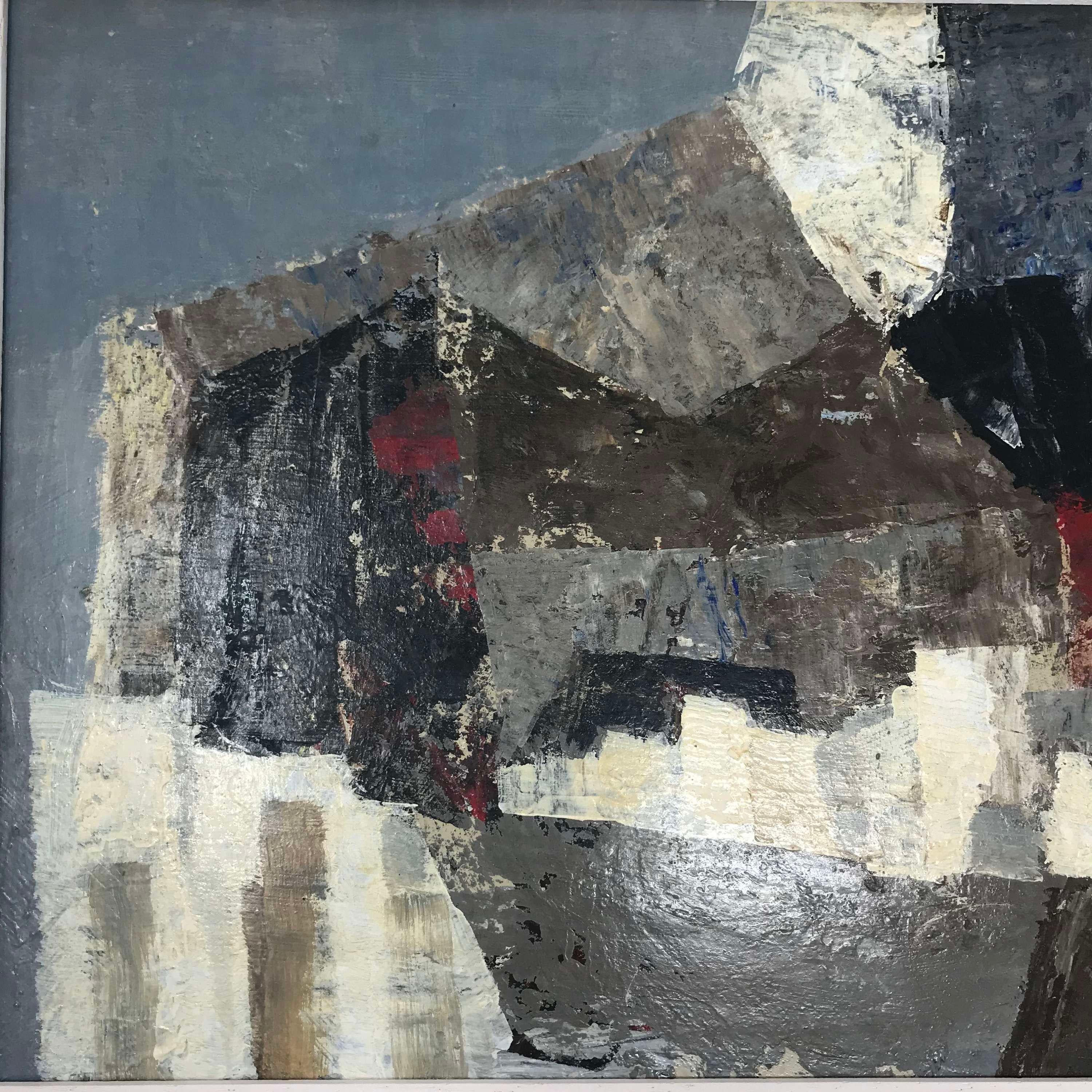 Esaias Thoren Abstract Composition Oil on Board Sweden 1952 In Good Condition For Sale In Leicester, GB