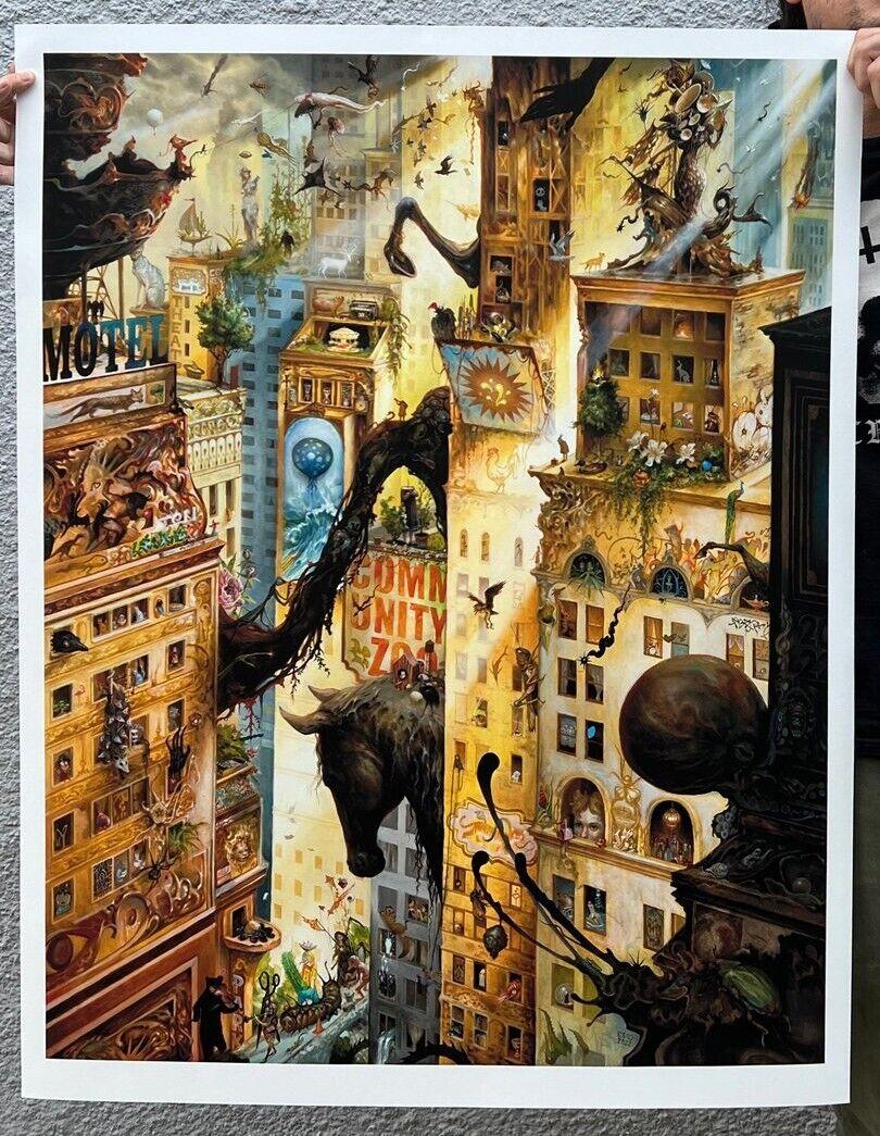 Esao Andrews Community Zoo Signed And Numbered Screenprint Esao 