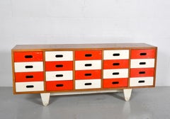 Esavian Bank Chest of School Drawers James Leonard Sideboard 1950s Midcentury