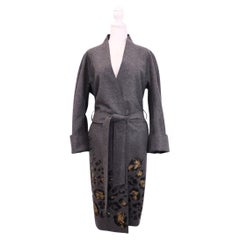 Escada 2015 Herbst/Winter Grauer Wollmantel Größe EU 42