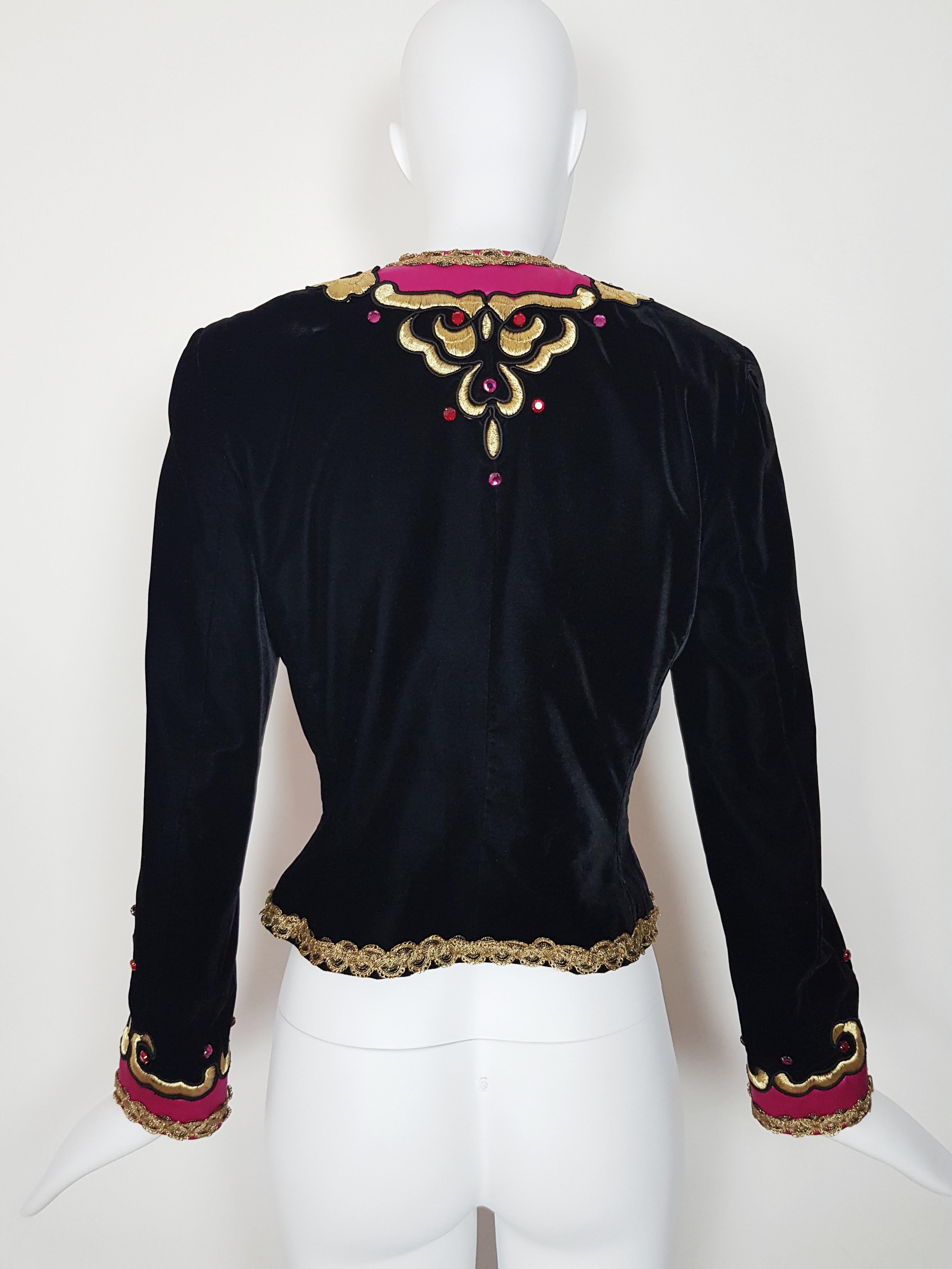 NEW 1980 ESCADA statement velvet embroidered jacket For Sale 1