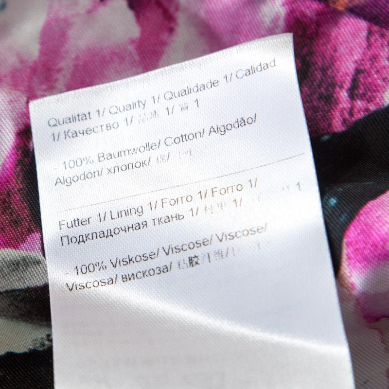 Escada Abstract Fantasy Printed Cotton Jacquard Burka Blazer M In New Condition In Dubai, Al Qouz 2