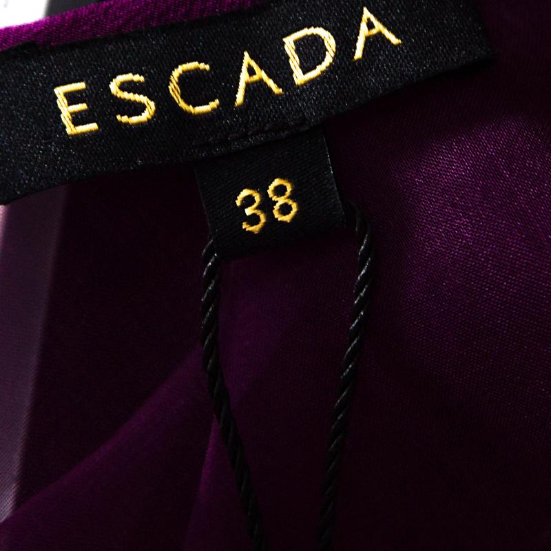 Escada Amethyste Purple Sheer Silk Sleeveless Norga Layered Top M 1