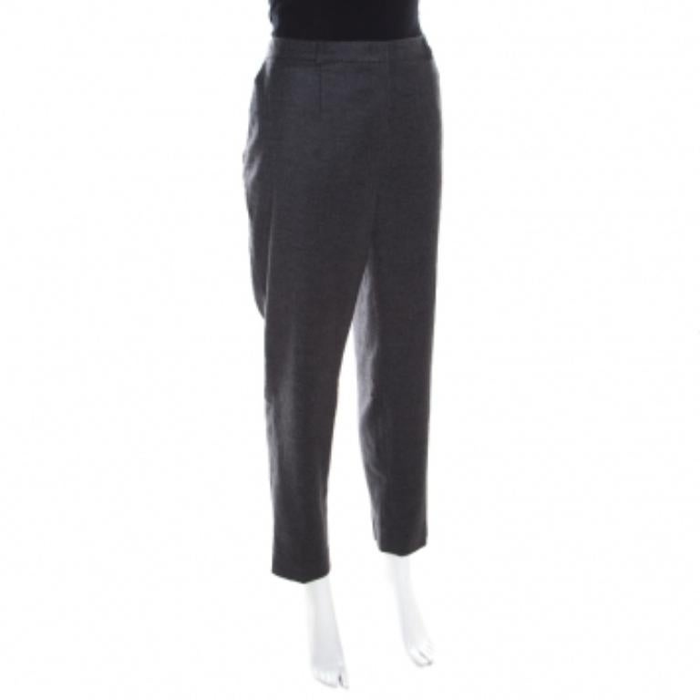 Realizzati in una combinazione di lana e cashmere, questi pantaloni Tellis affusolati saranno l'acquisto ideale da aggiungere al tuo abbigliamento formale. Questi pantaloni grigi di Escada sono dotati di due tasche esterne, passanti per la cintura e
