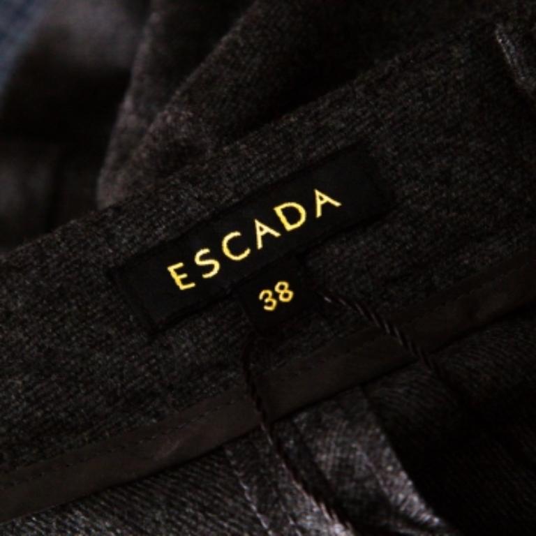 Donna Pantaloni Tellis affusolati in lana e cashmere grigio antracite Escada M. I. in vendita