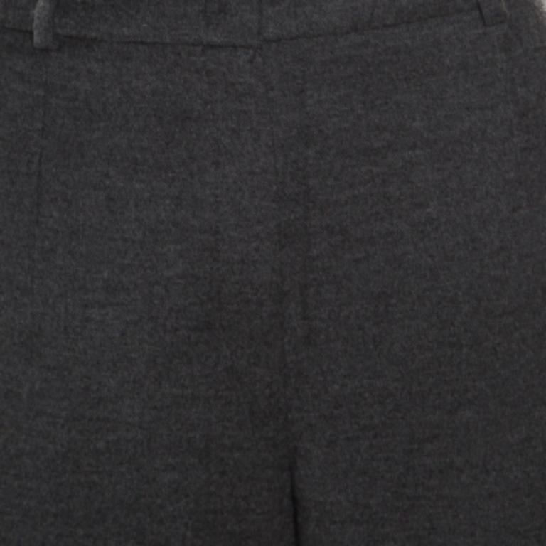 Pantaloni Tellis affusolati in lana e cashmere grigio antracite Escada M. I. in vendita 1