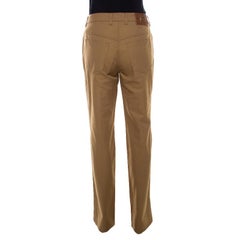 Escada Antique Golden Brown Stretch Denim High Rise Straight Leg Tessa Jeans M