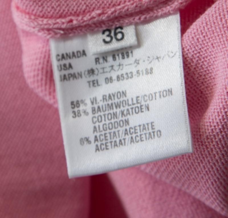 Escada Baby Pink Stretch Knit Sequined Lace Trim Sleeveless Top M In Excellent Condition In Dubai, Al Qouz 2