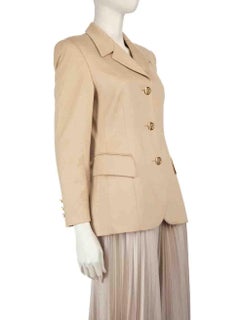 Escada Beige Cashmere Single Breasted Blazer Size S