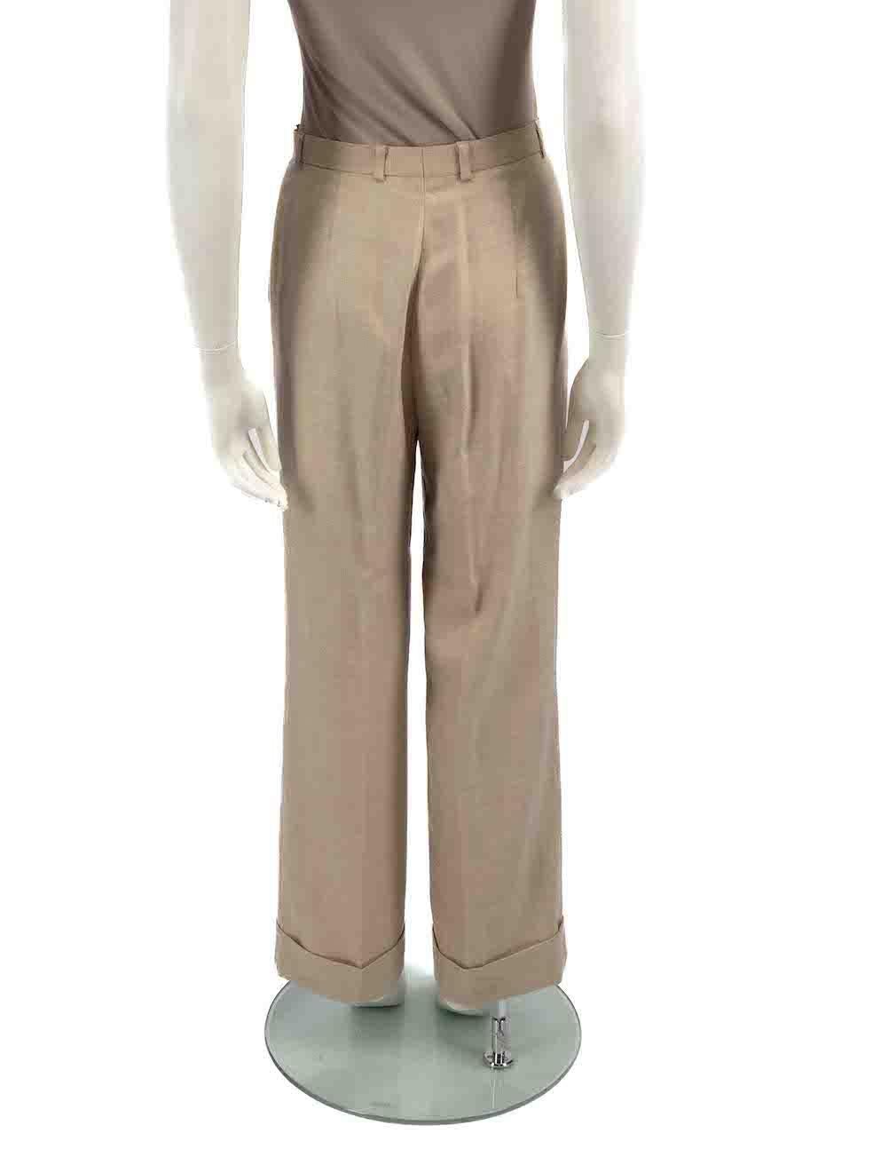 Escada Beige Cashmere Straight Trousers Size S In Good Condition For Sale In London, GB