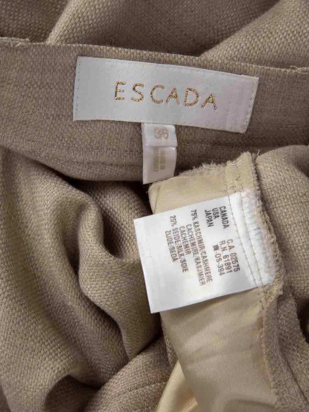Escada Beige Cashmere Straight Trousers Size S For Sale 3