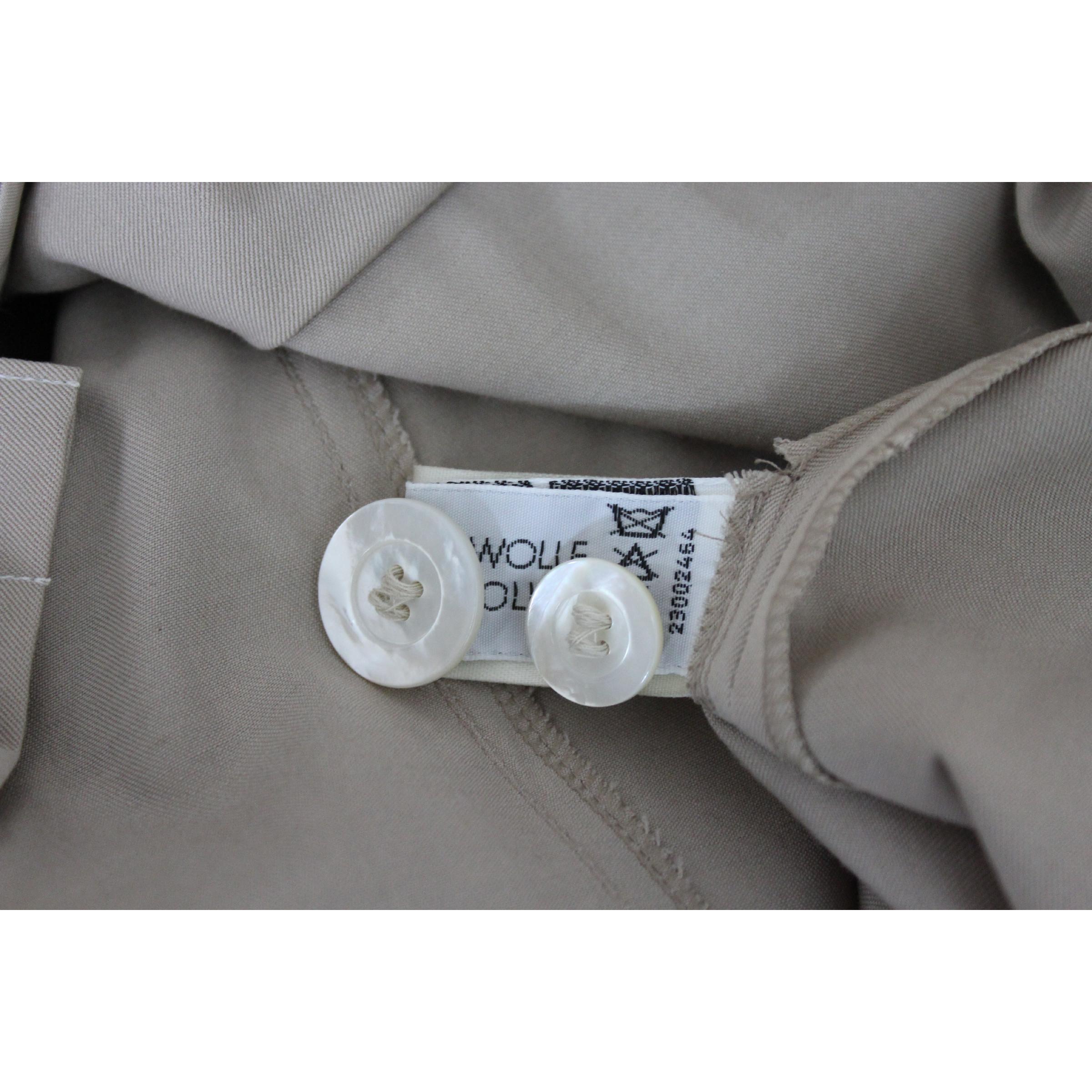 Escada - Tailleur jupe classique en coton beige, années 1990  en vente 4
