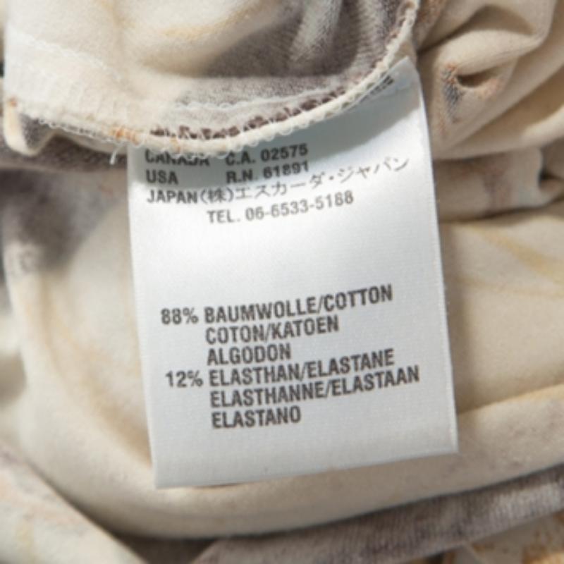 Escada Beige Jersey Saddle Print Langarm Top M im Angebot 2