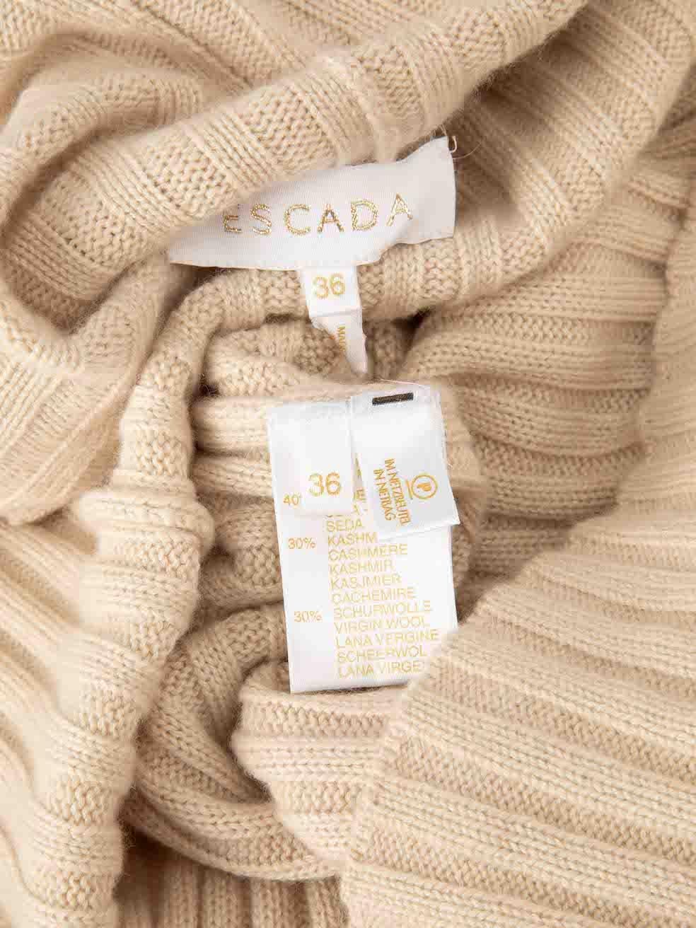 Women's Escada Beige Silk Knitted Turtleneck Dress Size S For Sale