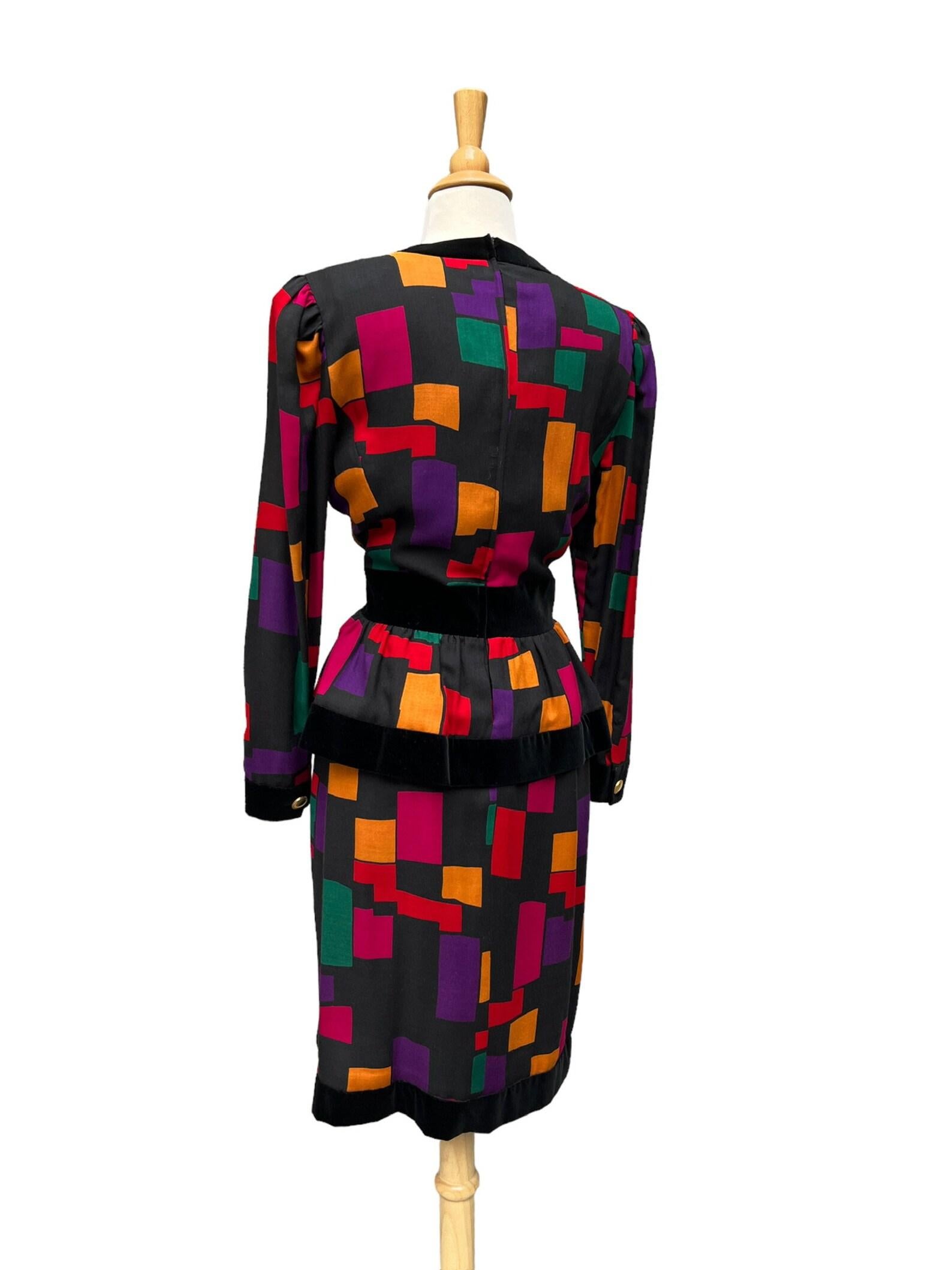 Women's Escada black and jewel tone dress For Sale