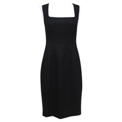 ESCADA Black Dress Sleeveless Shift Wool Blend Sz 38