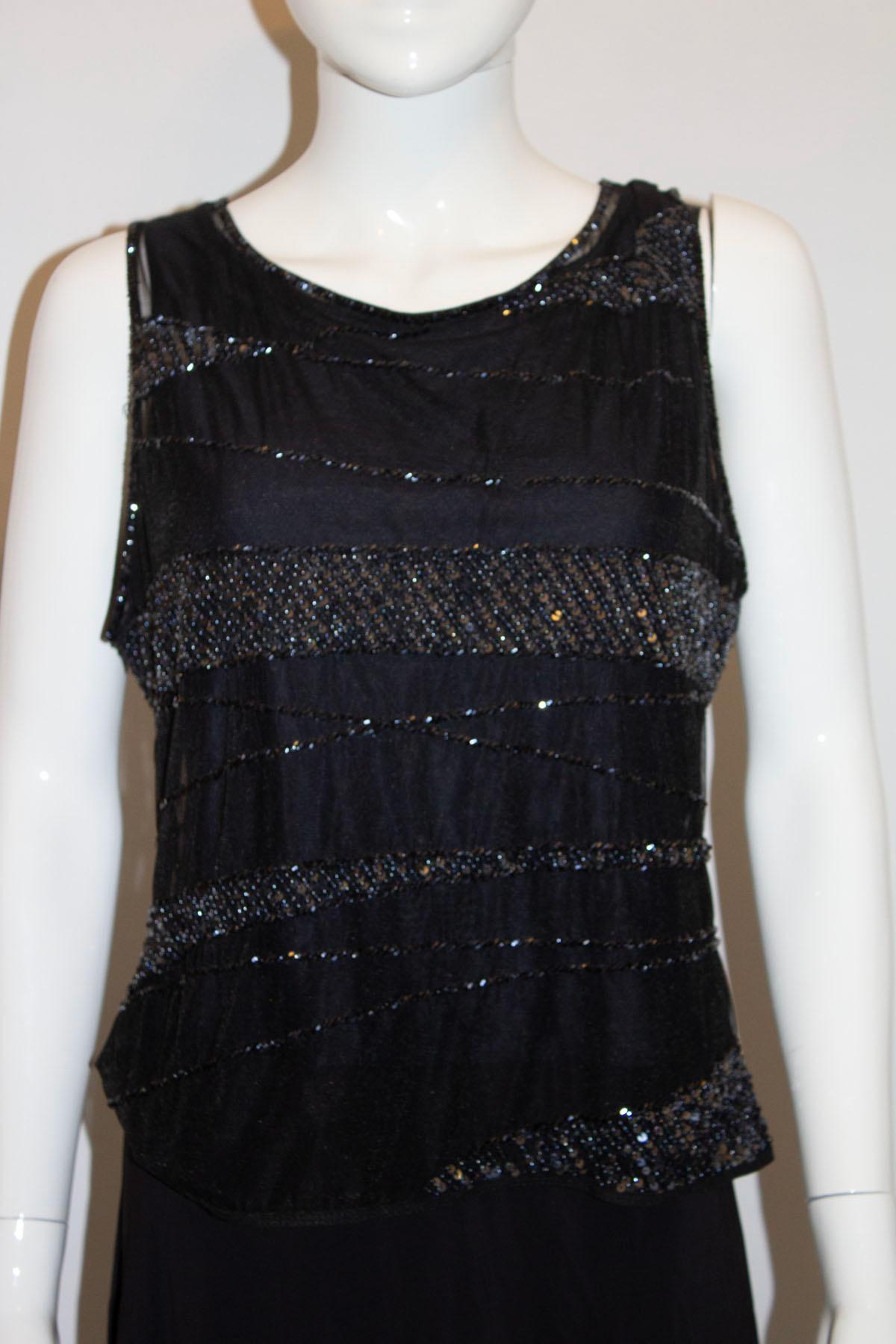 Escada Black Evening Top with Bead and Sequin Detail For Sale 1