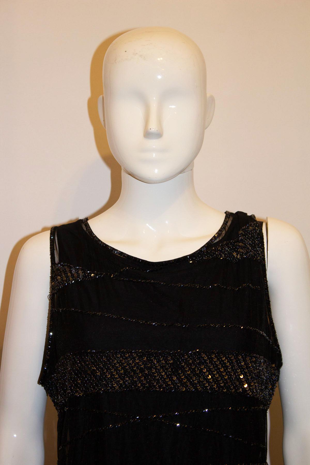 Escada Black Evening Top with Bead and Sequin Detail For Sale 2