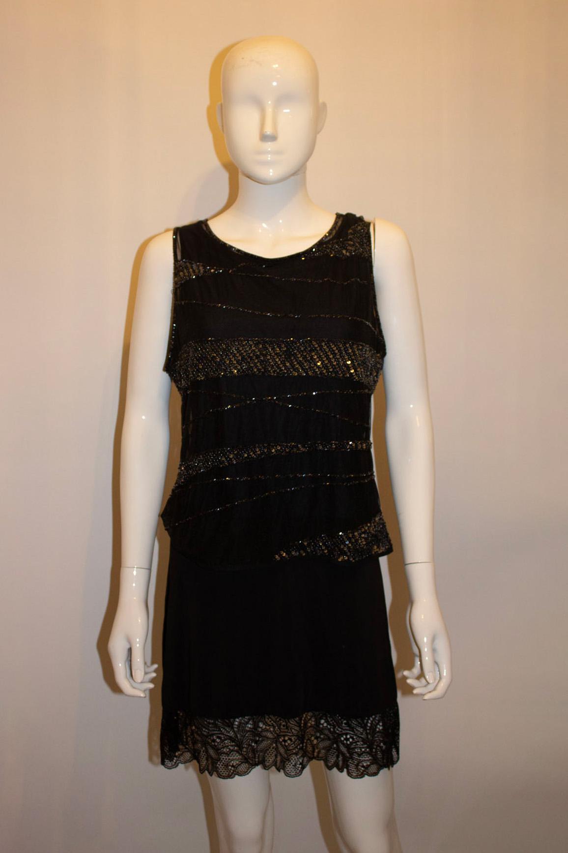 Escada Black Evening Top with Bead and Sequin Detail For Sale 3