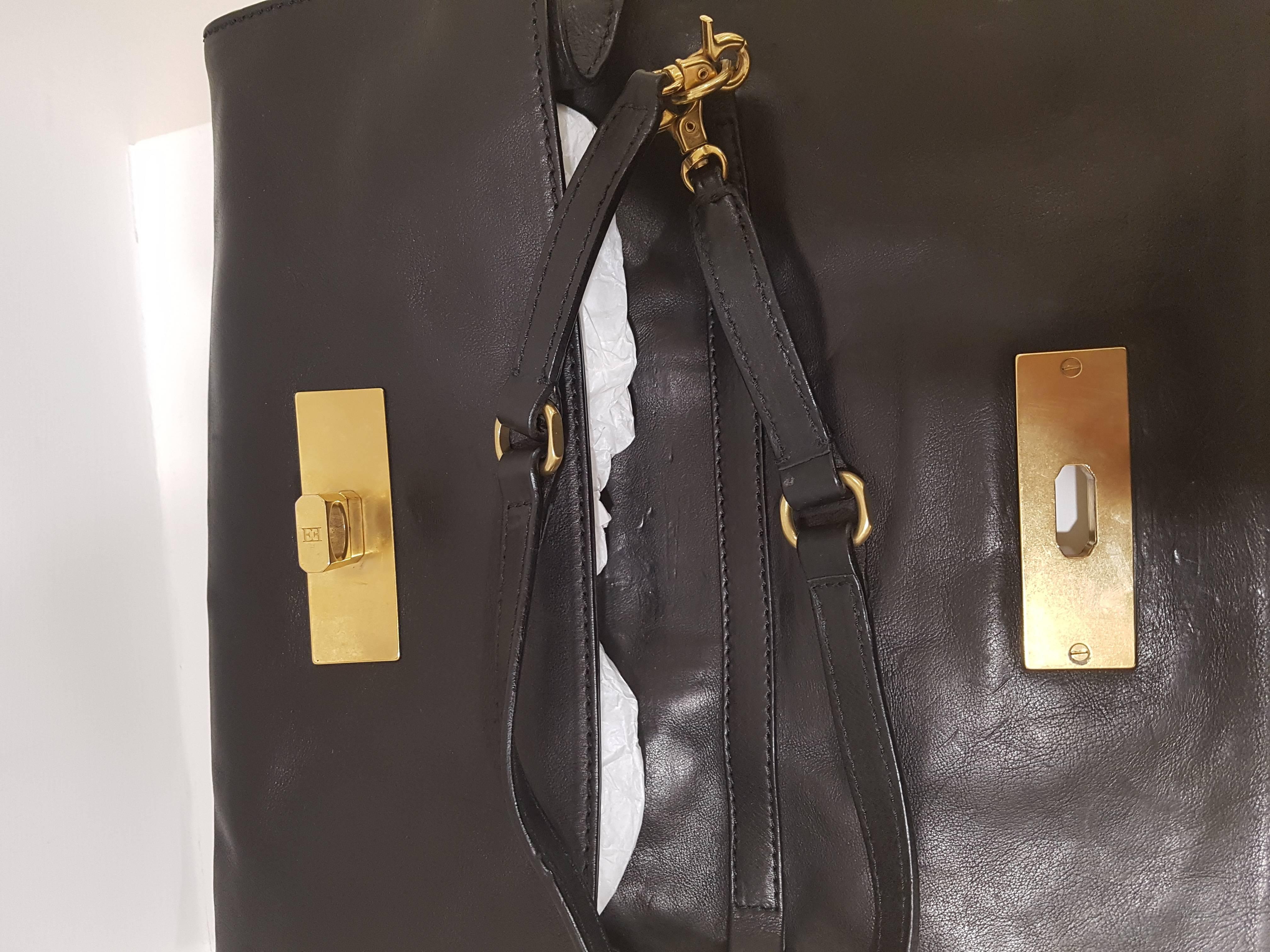 Escada Black Leather Bag In Good Condition In Capri, IT