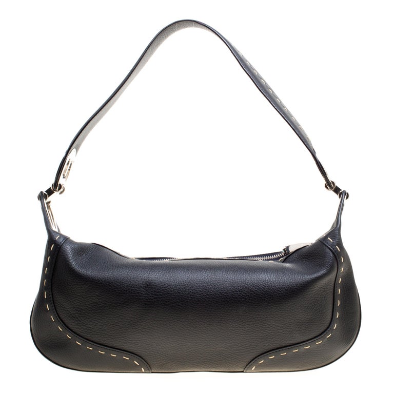 Escada Black Leather Eluna Shoulder Bag at 1stDibs | escada eluna bag ...