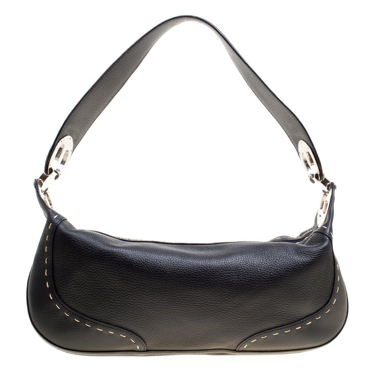 Escada Black Leather Eluna Shoulder Bag at 1stDibs | escada eluna bag ...