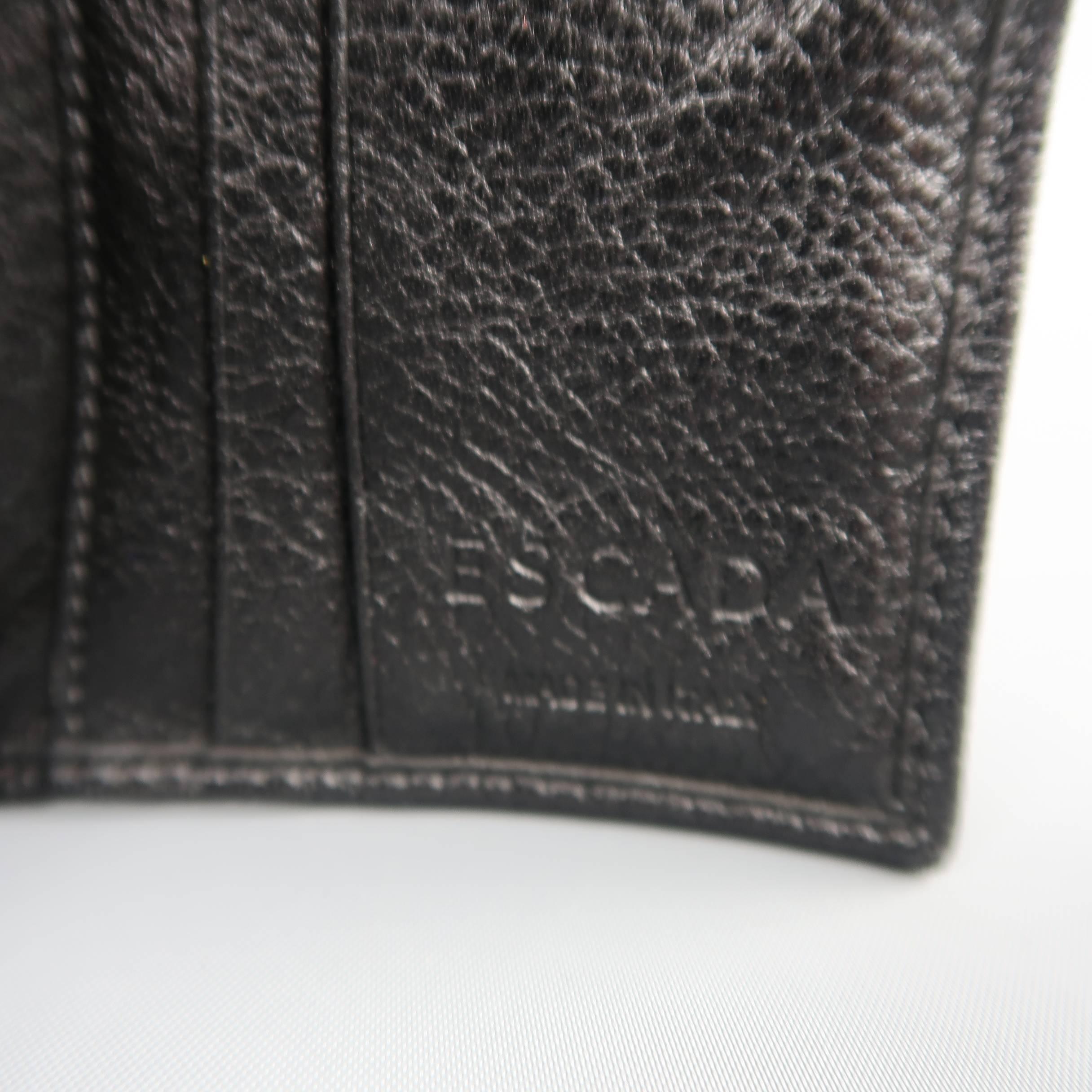  Escada Black Leather Gold Double E Flap Wallet 5