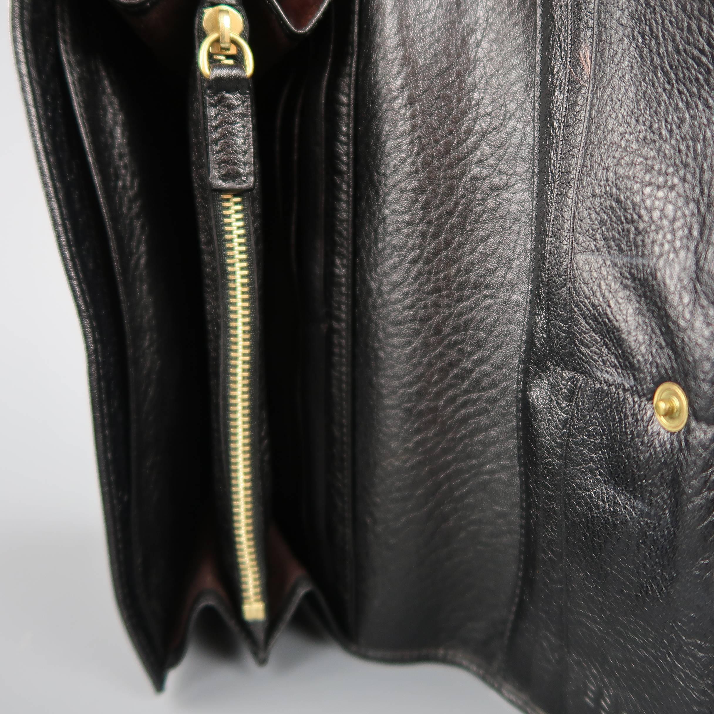  Escada Black Leather Gold Double E Flap Wallet 3