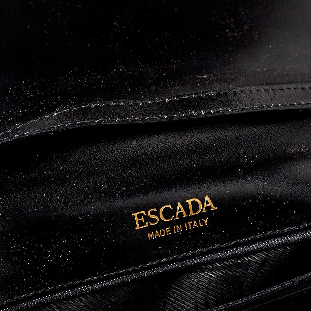 Escada Schwarz Leder Top Handle Tasche 3