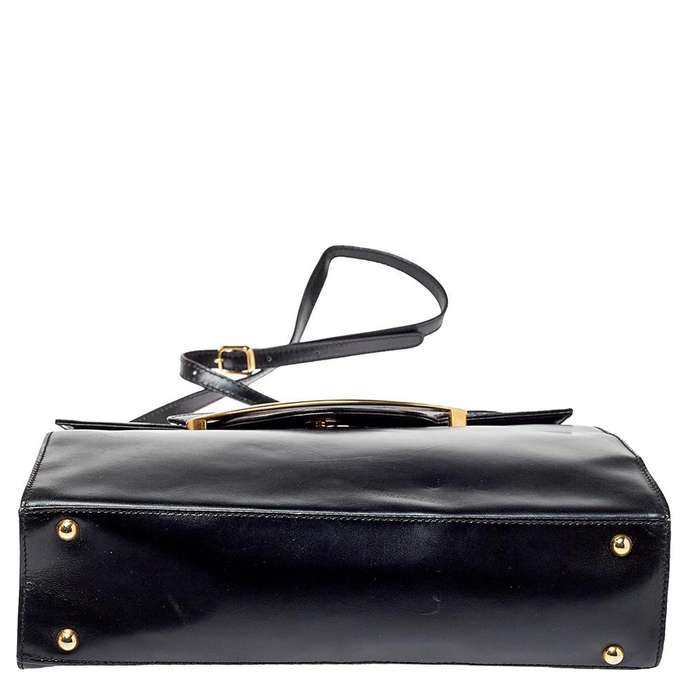 Escada Black Leather Top Handle Bag 4