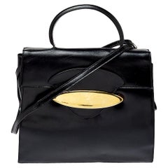 Escada Black Leather Top Handle Bag