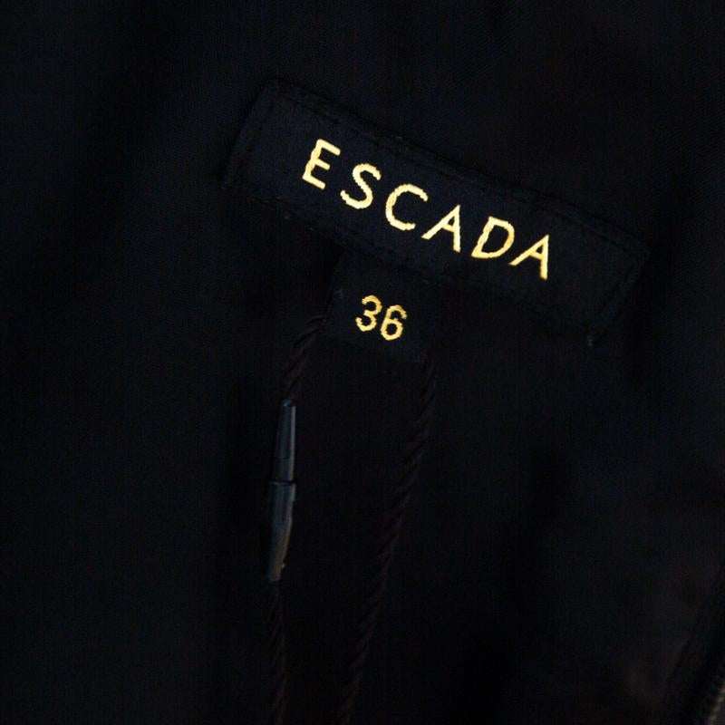 Escada Black Metallic Ruched Bodice Belted Toska Jumpsuit M 1
